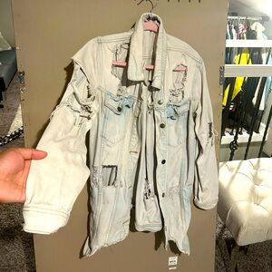 Fashion nova distressed denim jacket (oversized)